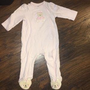 Little me baby girl bear footed pajamas